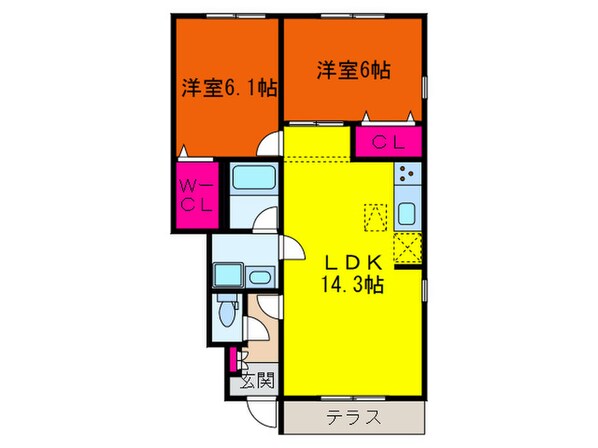 プロニティ－ヴィラＤ棟の物件間取画像